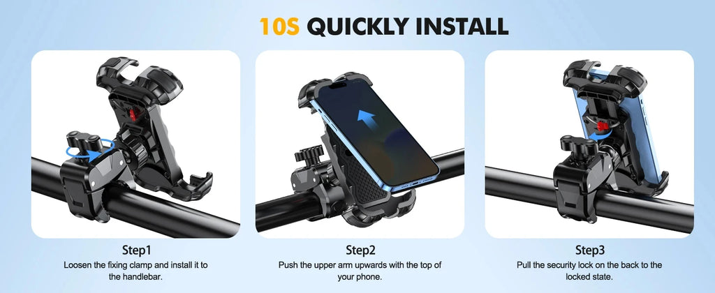 Motorcycle, mountain bike, road bike, stable and adjustable 360° rotatable universal mobile phone standSoporte para Celular