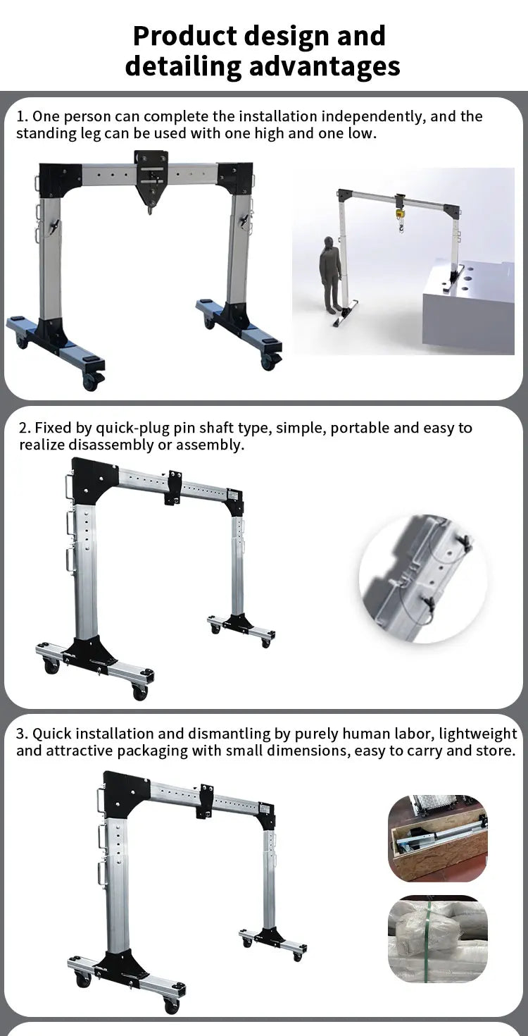 Mobile Gantry, Aluminum Alloy Material, Can Be Pushed By Hand, Can Be Lifted and Lowered Lightly, Simple, Portable and Removable