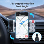 Mobile phone holder for car, air outlet, gravity sensor, riangle gravity, matte simplicity, solid, metal material