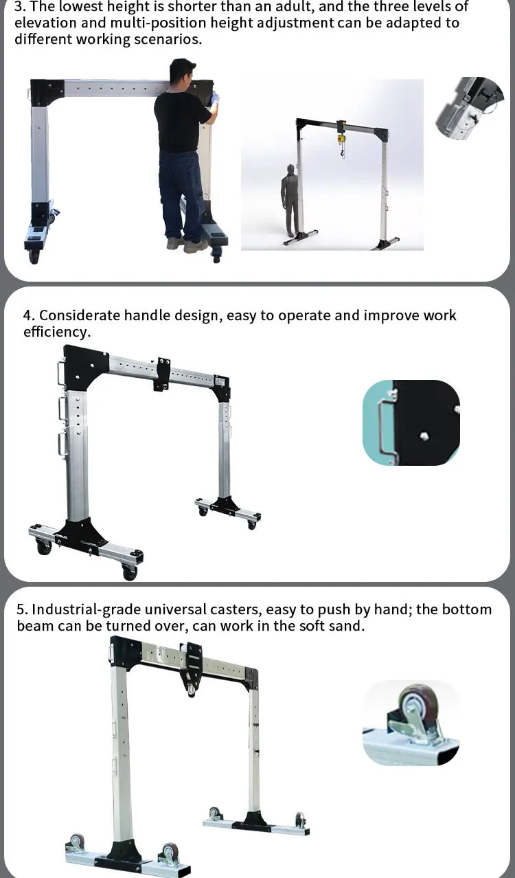Mobile Gantry, Aluminum Alloy Material, Can Be Pushed By Hand, Can Be Lifted and Lowered Lightly, Simple, Portable and Removable