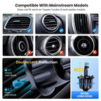 Mobile phone holder for car, air outlet, gravity sensor, riangle gravity, matte simplicity, solid, metal material