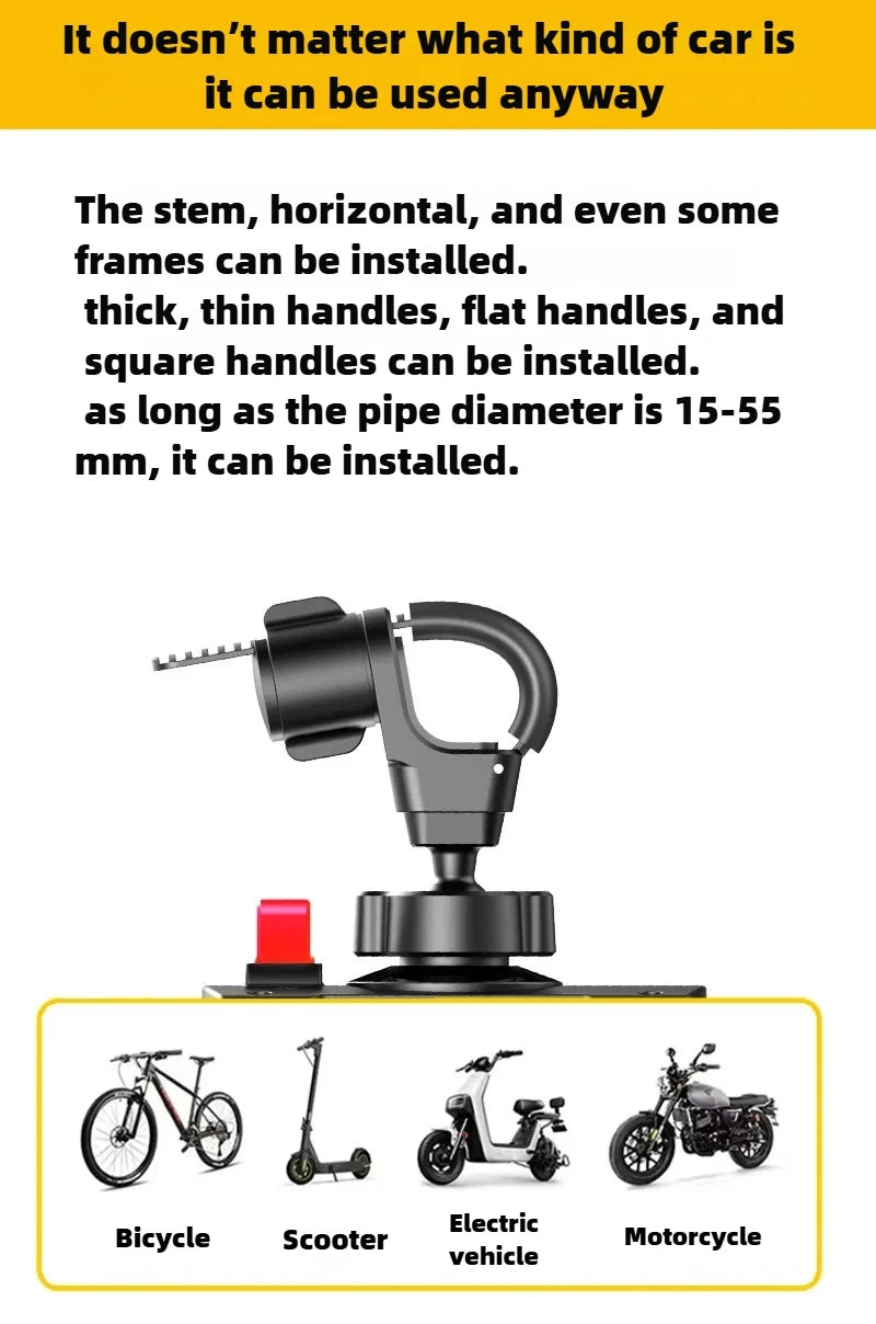 Motorcycle, mountain bike, road bike, stable and adjustable 360° rotatable universal mobile phone standSoporte para Celular