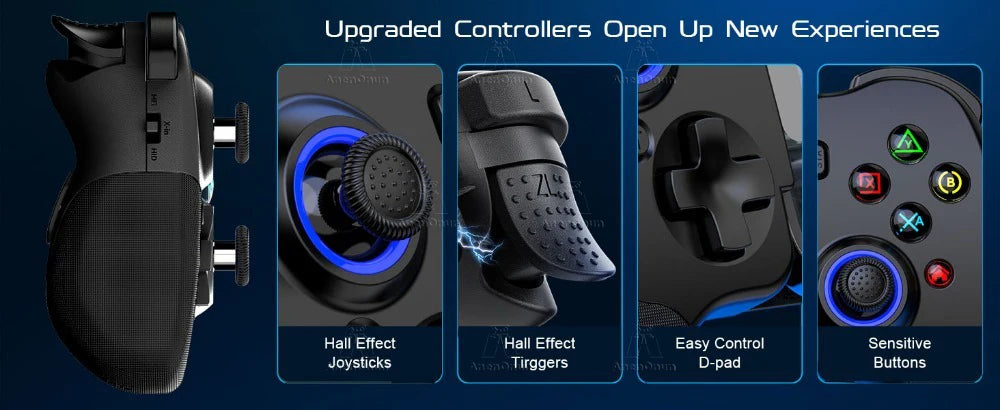 Mobile Gaming Controller Mobile Phone Wireless Gamepad Android/iOS Dual Vibration Motors Hall Effect Joystick Joypad Accessories