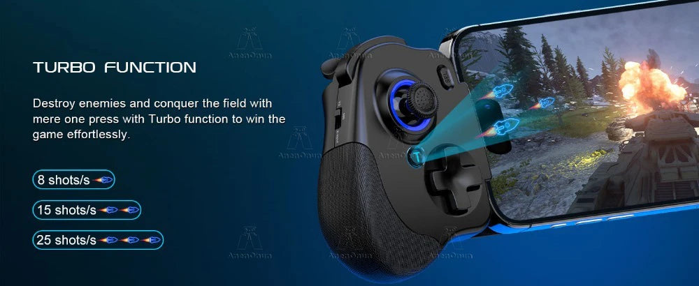 Mobile Gaming Controller Mobile Phone Wireless Gamepad Android/iOS Dual Vibration Motors Hall Effect Joystick Joypad Accessories