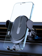 Mobile phone holder for car, air outlet, gravity sensor, riangle gravity, matte simplicity, solid, metal material