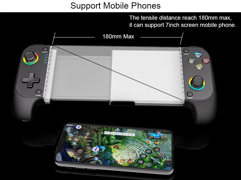 Mobile Game Controller for iPhone and Android with RGB Light,Support Play PS Remote Play, Xbox Cloud and More
