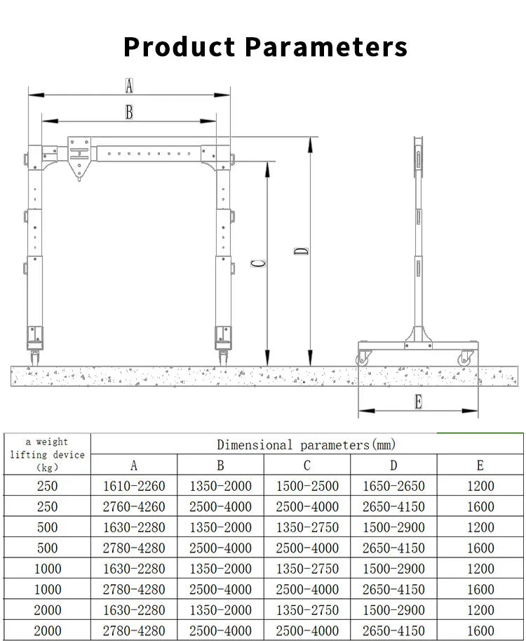 Mobile Gantry, Aluminum Alloy Material, Can Be Pushed By Hand, Can Be Lifted and Lowered Lightly, Simple, Portable and Removable